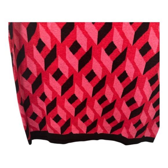 Pink & Black Geometric Knit Top - Size L - Picture 5 of 10